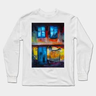 Pastel Portrait of an Old Facade Long Sleeve T-Shirt